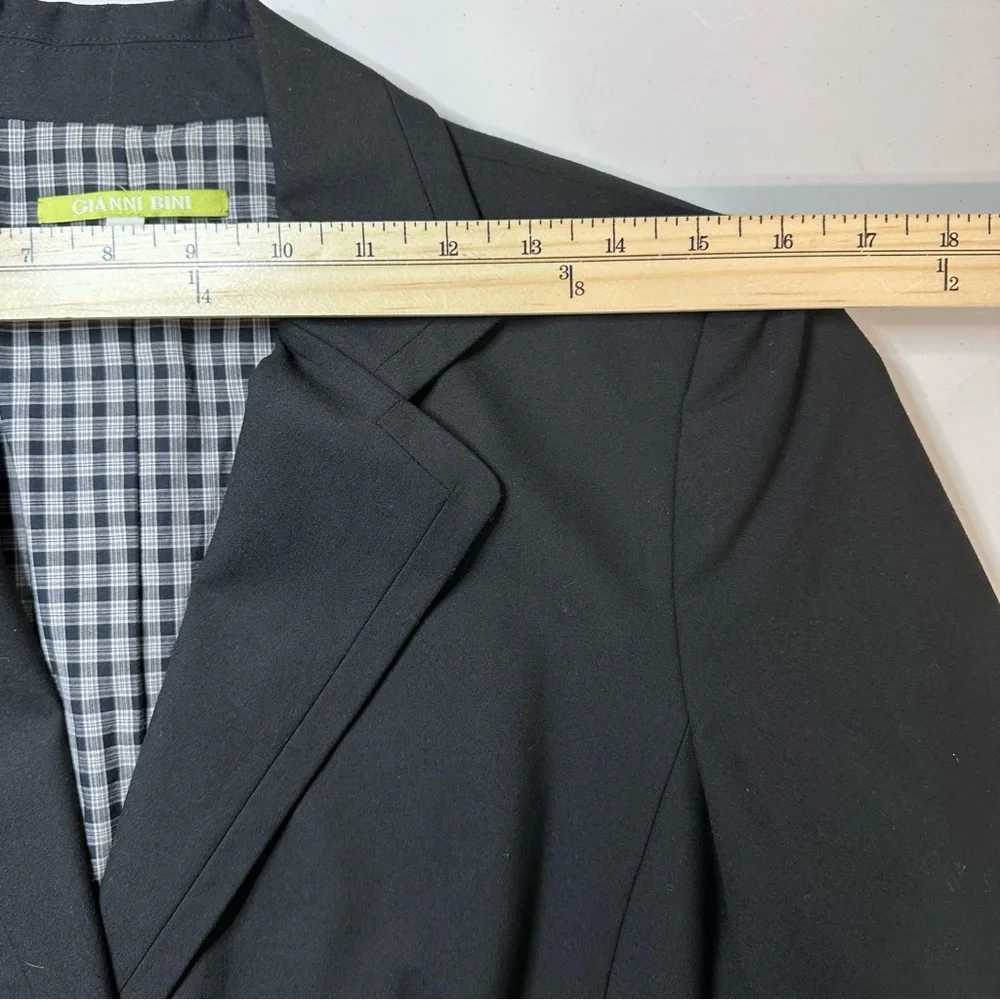 Gianni Bini Blazer Jacket Sz 6 Black One Button Contrast‎ Lining Career Business